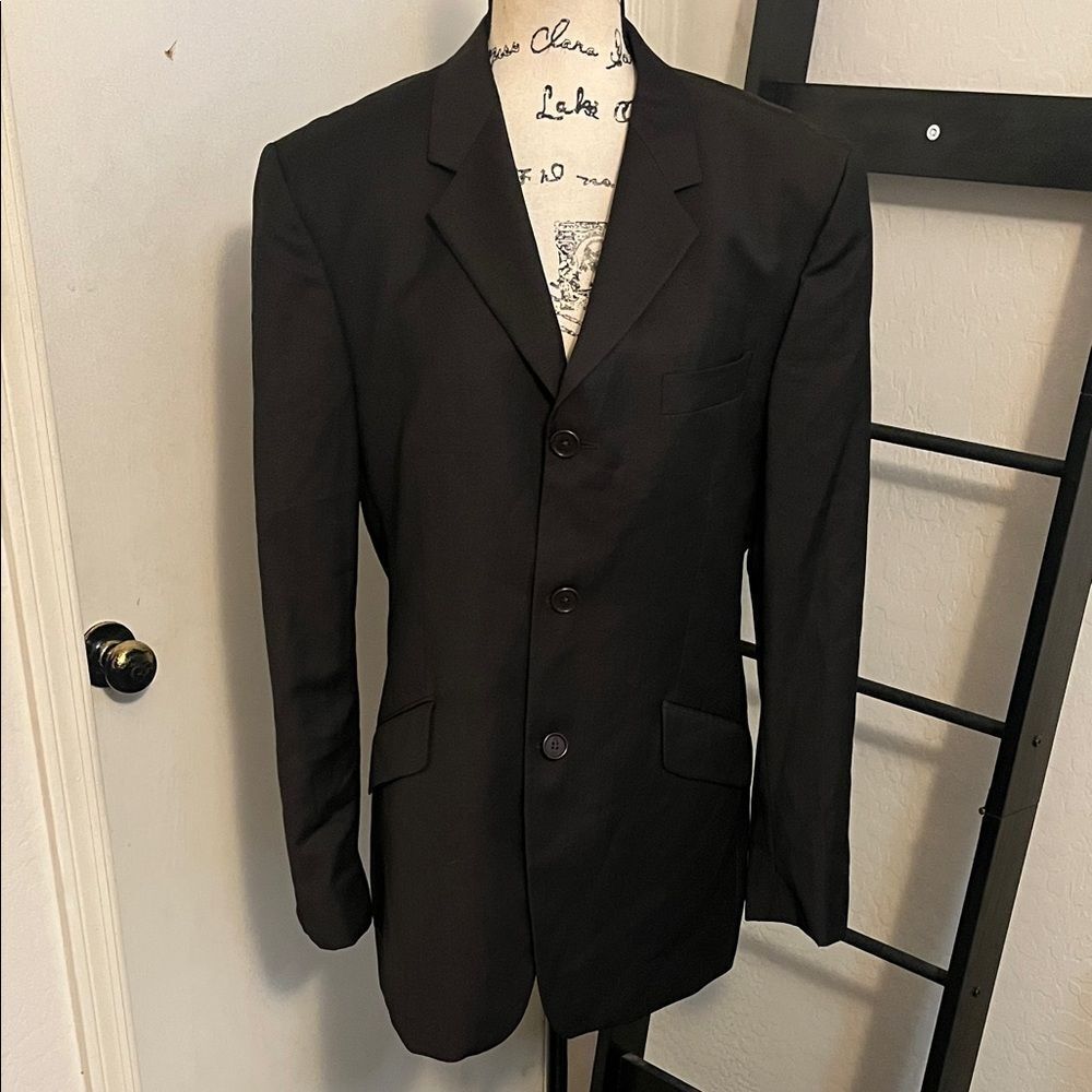 PS Paul Smith Classic Black Wool Blend Blazer Button Closure Jacket Work Office